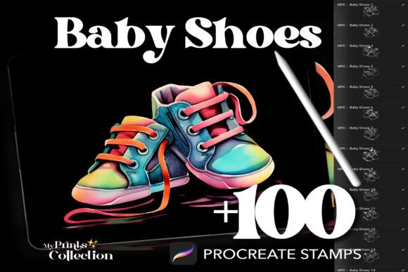 100 Procreate Baby Shoes Stamps