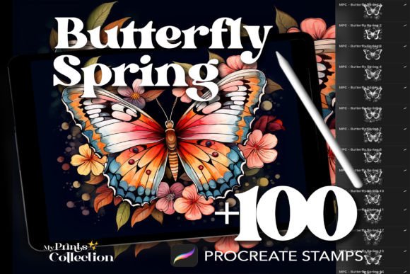 100 Procreate Butterfly Spring Stamps: A Creative Toolkit for Digital Artists