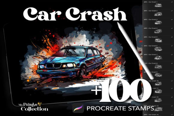 100 Procreate Car Crash Stamps: Elevate Your Digital Art with Impactful Storytelling