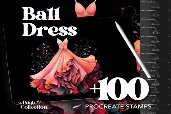 100 Procreate Dress Ball Stamps: A Creative Toolkit for Digital Artists