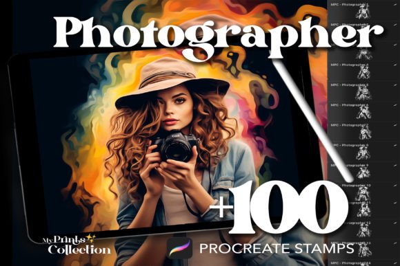 100 Procreate Photographer Stamps: Enhance Your Digital Art with Precision and Style