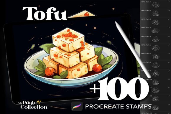 100 Procreate Tofu Stamps: A Creative Tool for Digital Artists