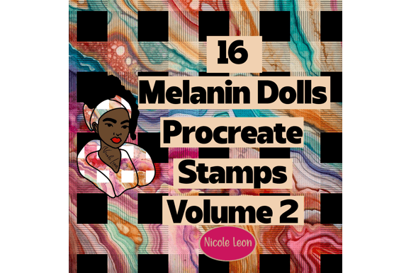 16 Melanin Dolls Procreate Stamps V2