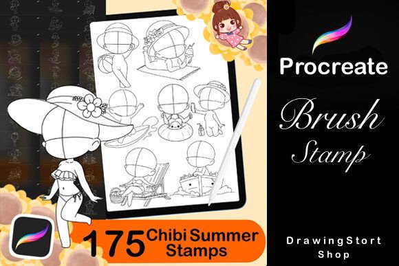 175 Procreate Chibi Summer Stamp: A Must-Have for Digital Artists