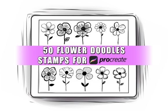 50 Flower Doodles Procreate Stamps: Creative Solutions for Digital Artists