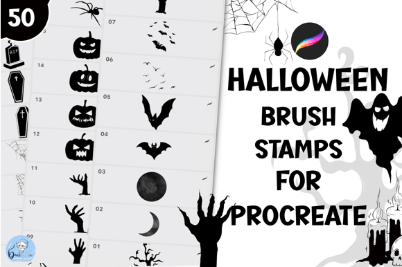 50 Halloween Brush Stamp for Procreate: A Must-Have for Digital Artists