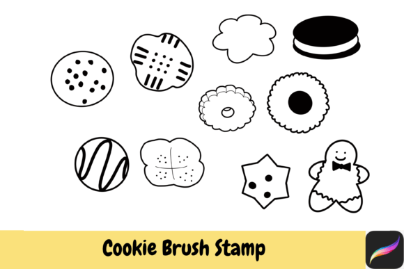 Creative Cookie Brush Stamps for Procreate iPad