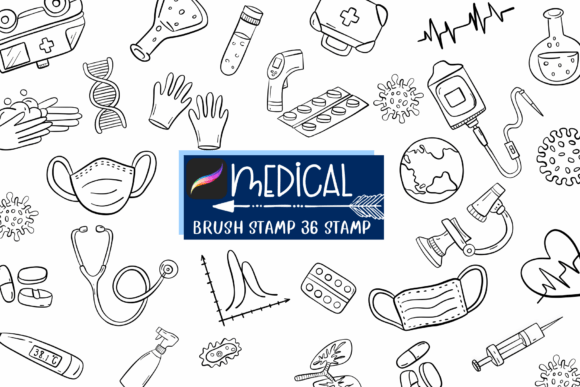 Medical: A Creative Resource for Procreate Stamp Brushes in Sketch Style