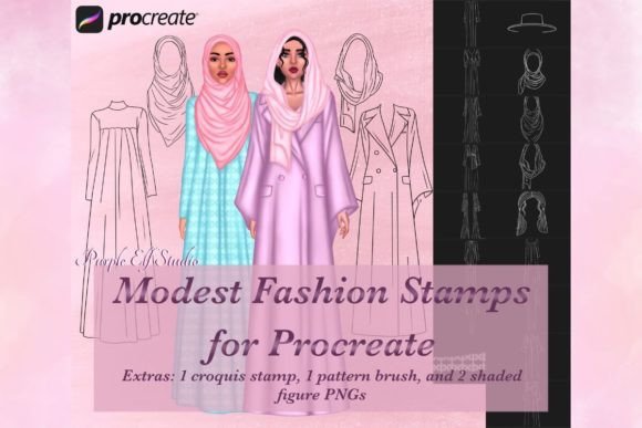 Modest Fashion Procreate Stamps: A Practical Tool for Digital Illustrators