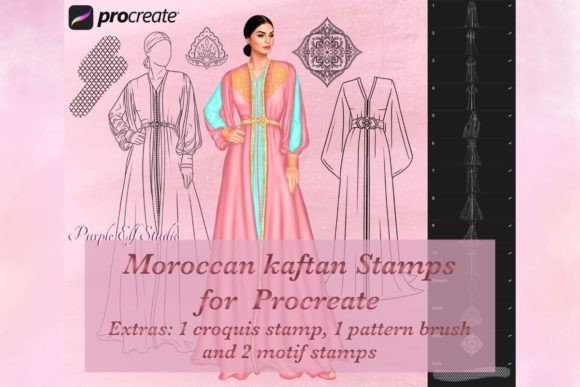 Moroccan Kaftan Procreate Stamps: A Creative Shortcut for Digital Artists