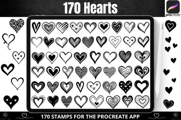 Procreate 170 Hearts Stamp Bundle: Creative Tools for Digital Artists