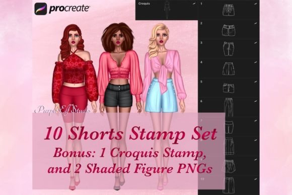 Shorts Bottom Wear Procreate Stamps: A Modern Tool for Fashion Illustration and Digital Art