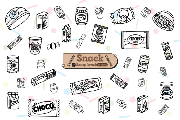 Snacks: A Creative Procreate Stamp Brush for Sketch-Style Design Projects