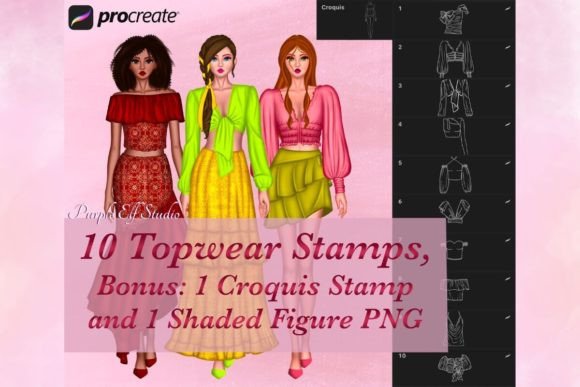 Top Wear Procreate Stamps for Fashion Illustration